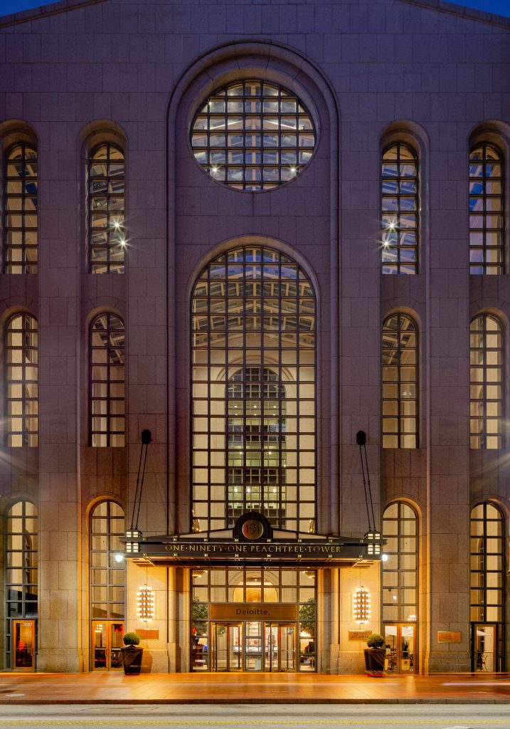 peachtree street architectural photography twilight