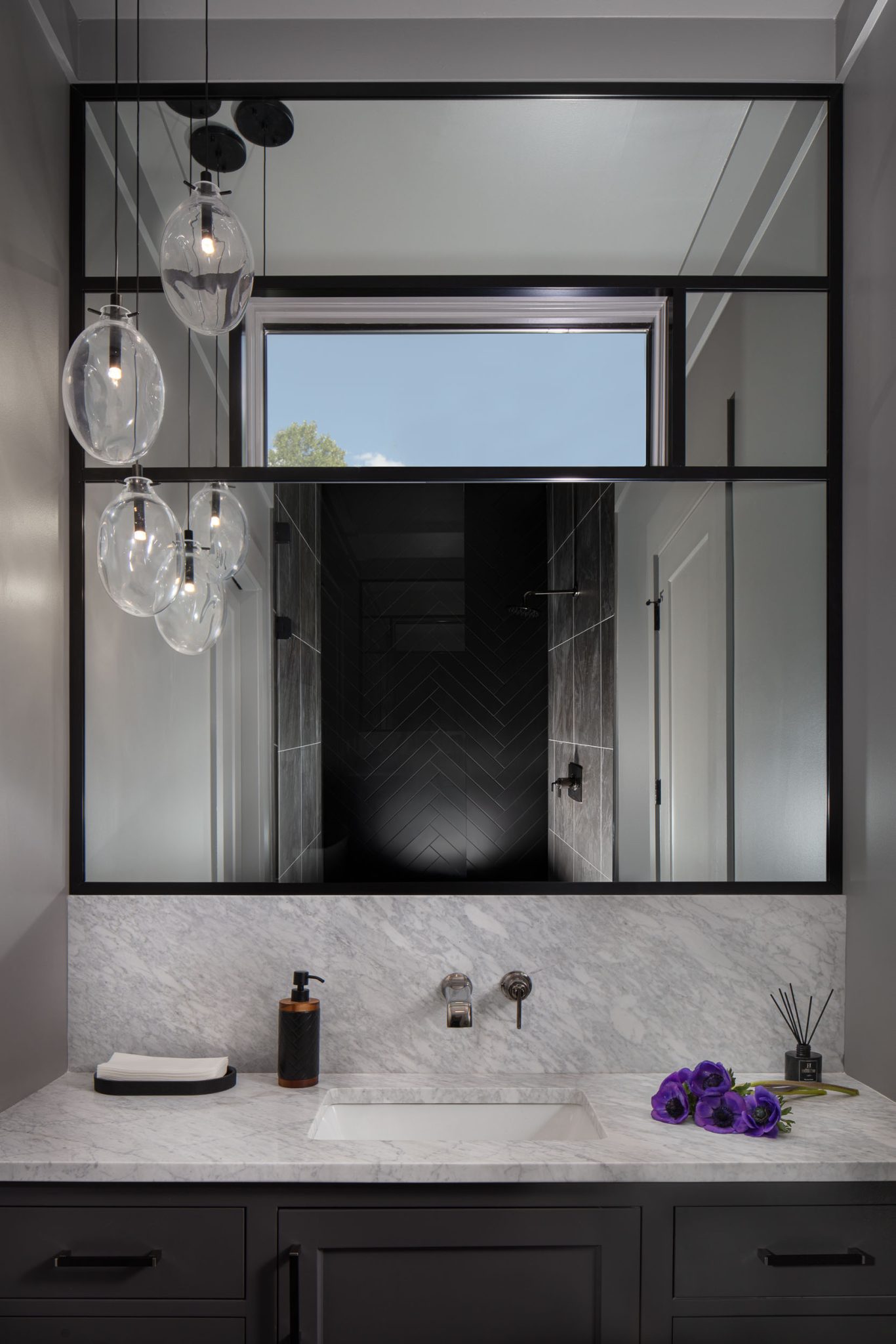 sandy springs interior design photography moody modern bath